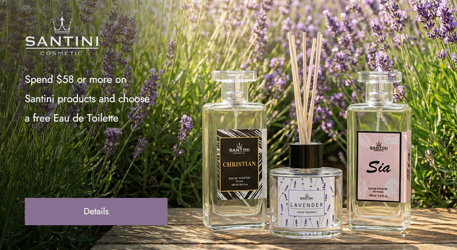 Spend $58 or more on Santini products and choose a free Eau de Toilette