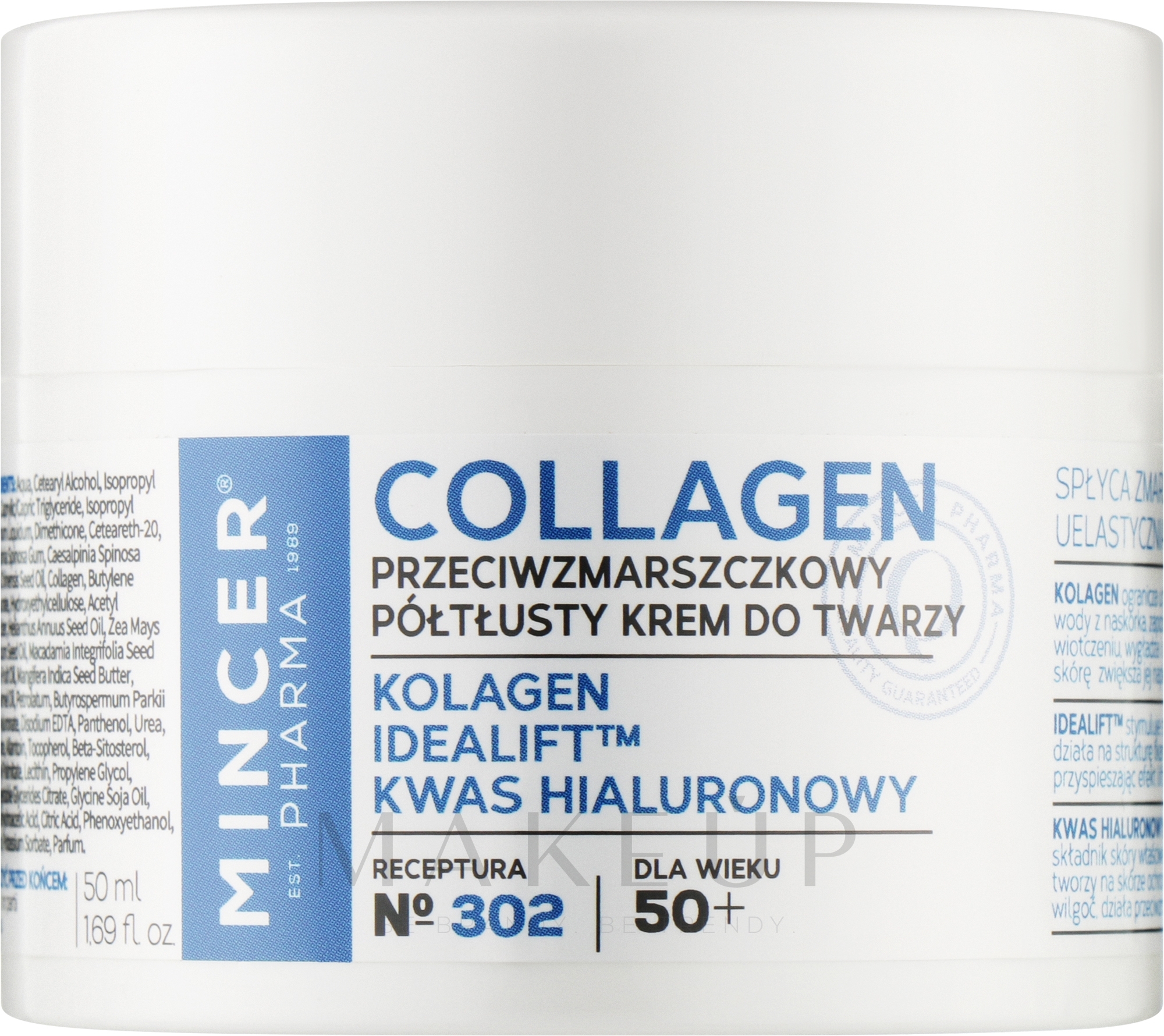 Anti-Wrinkle Face Cream 50+ #302 Mincer Pharma Collagen Face Cream