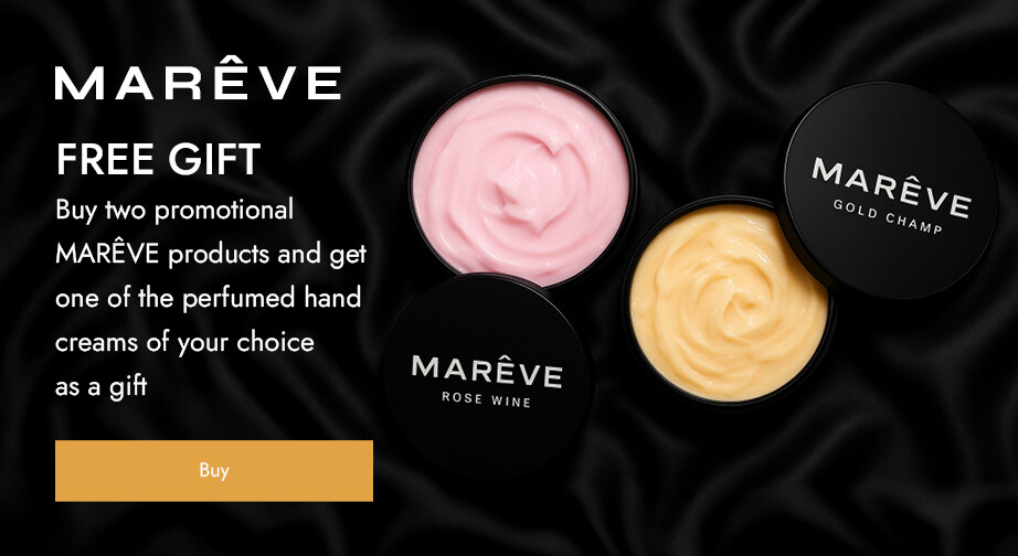 Buy two promotional MARÊVE products and get one of the perfumed hand creams of your choice as a gift
